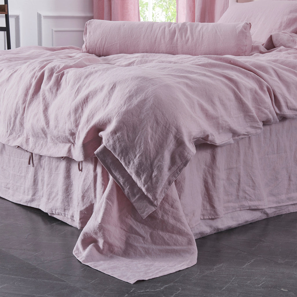 Linen Violet Duvet Cover With Tie Closure
