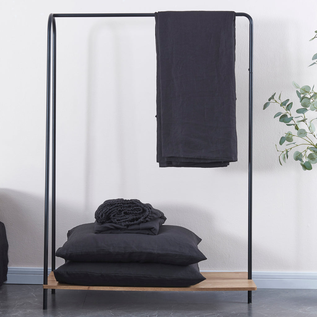 Black 100% Linen Sheet Set - linenforce