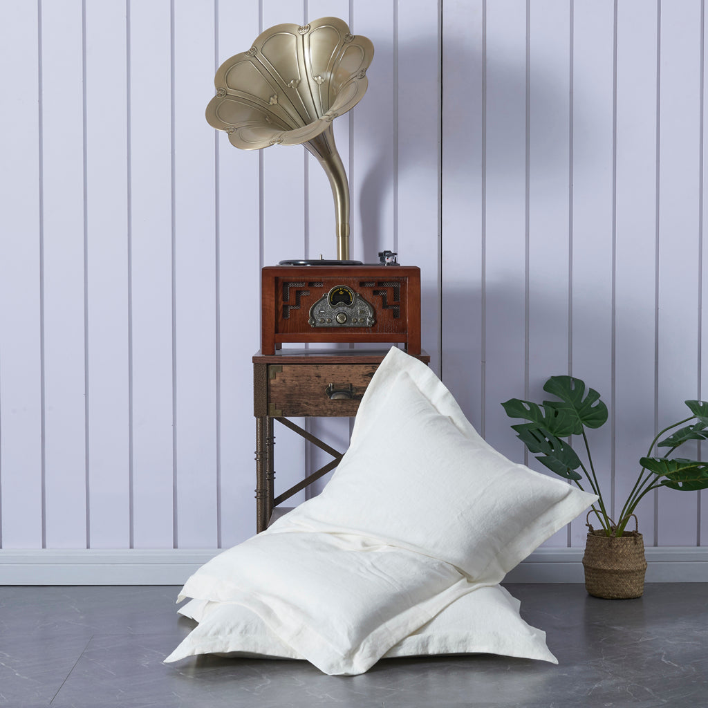 Ivory Linen Oxford Hem Pillowcases