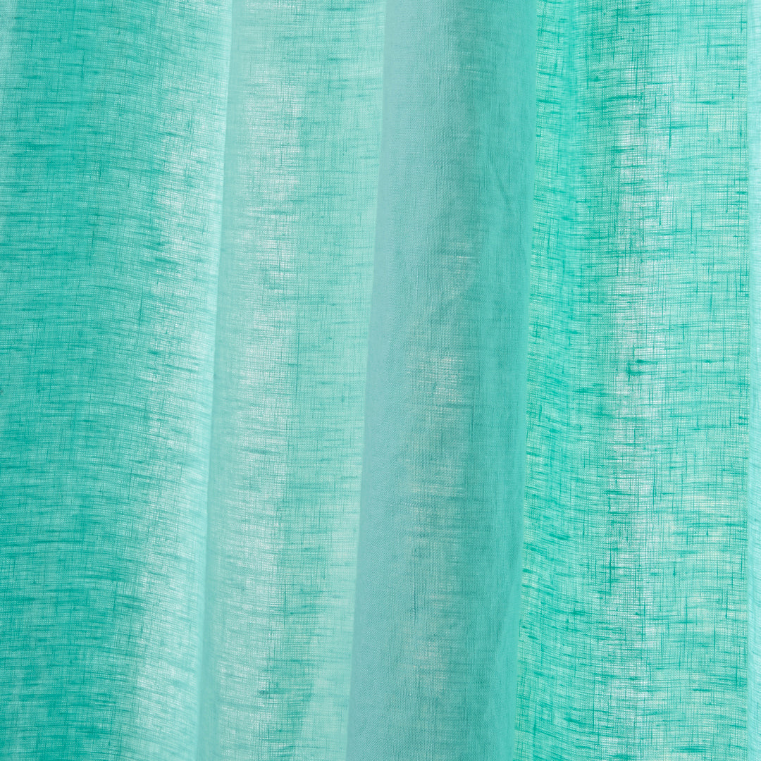 Texture of Linen Aqua Green Drapery