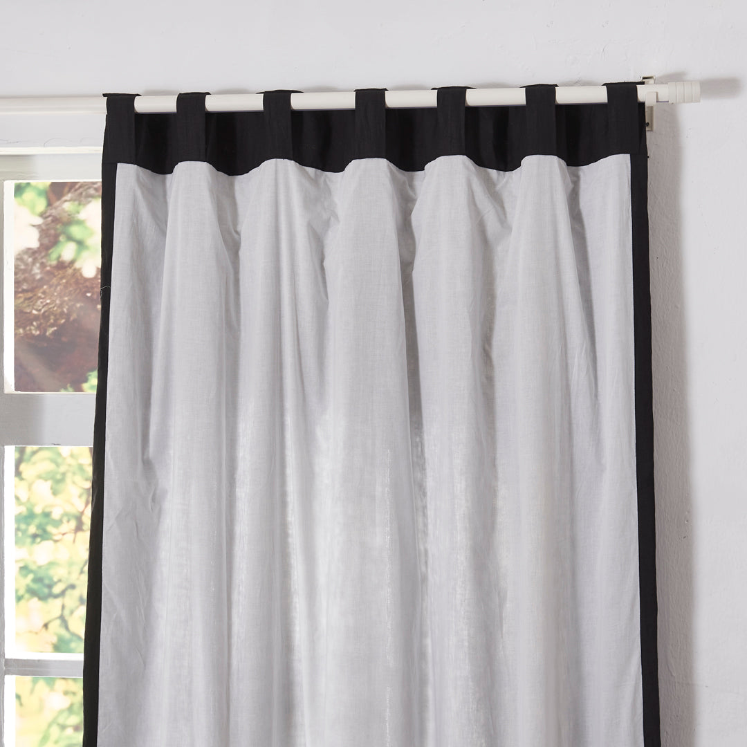 Cotton Lining on 100% Linen Black Curtain