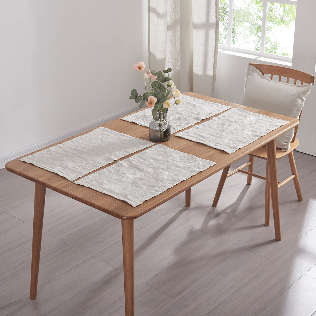 Set of Four Cool Gray Linen Placemats