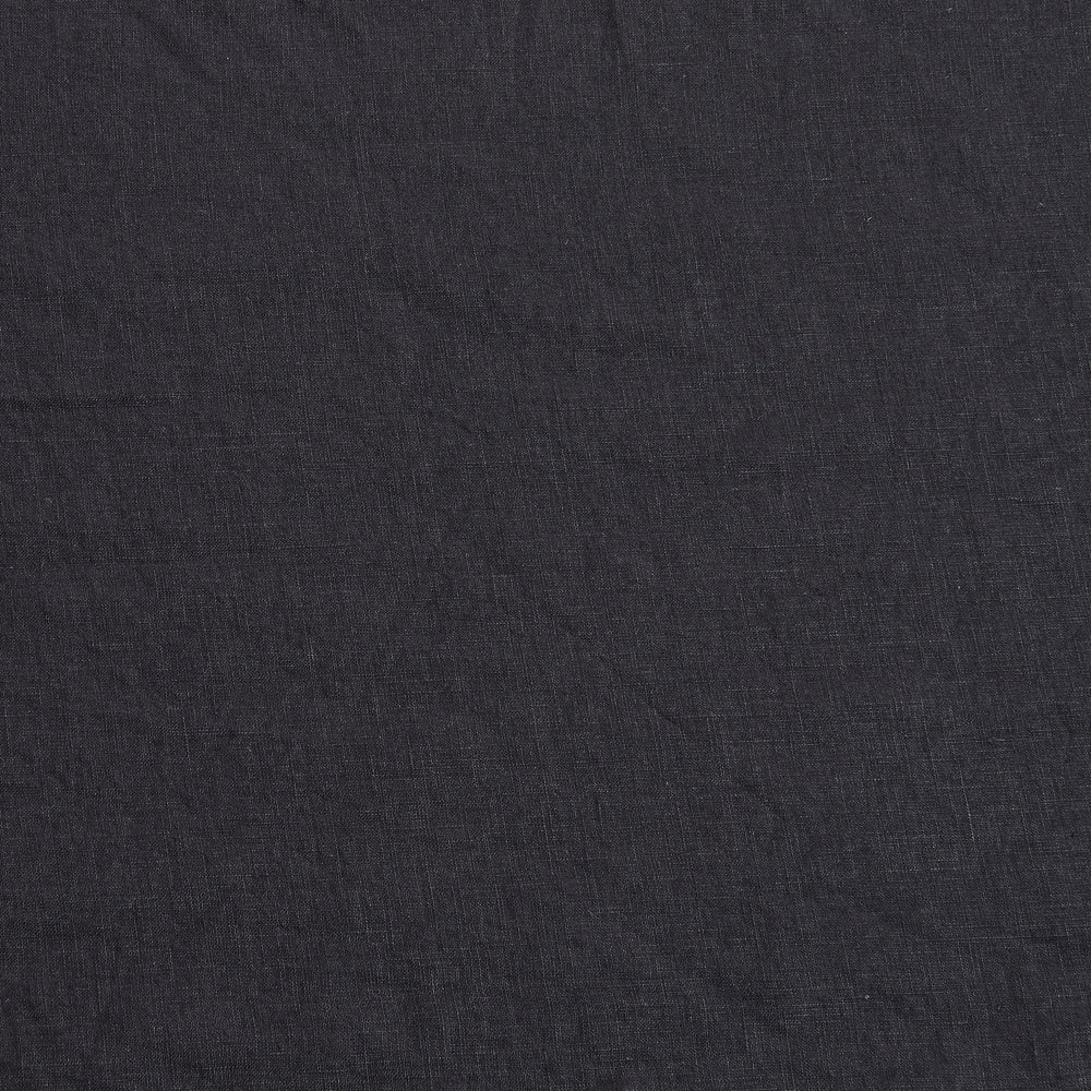 Close up of 100% linen fabric in black