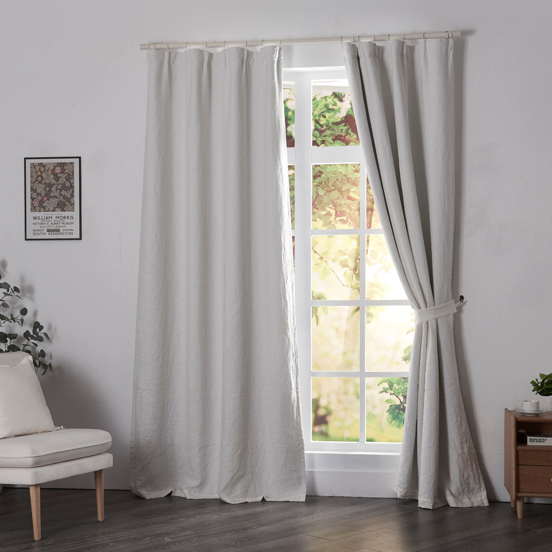Ivory Linen Curtains With Blackout Lining