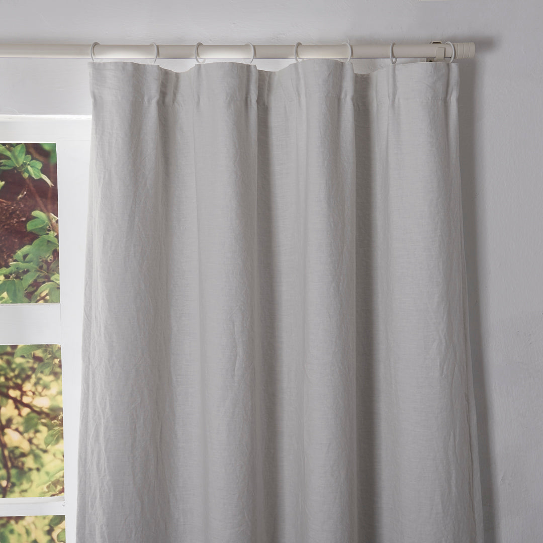 Top of Ivory Linen Curtains With Cotton Lining