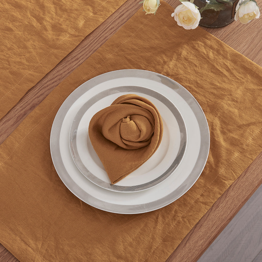 Mustard Yellow Linen Napkin Set