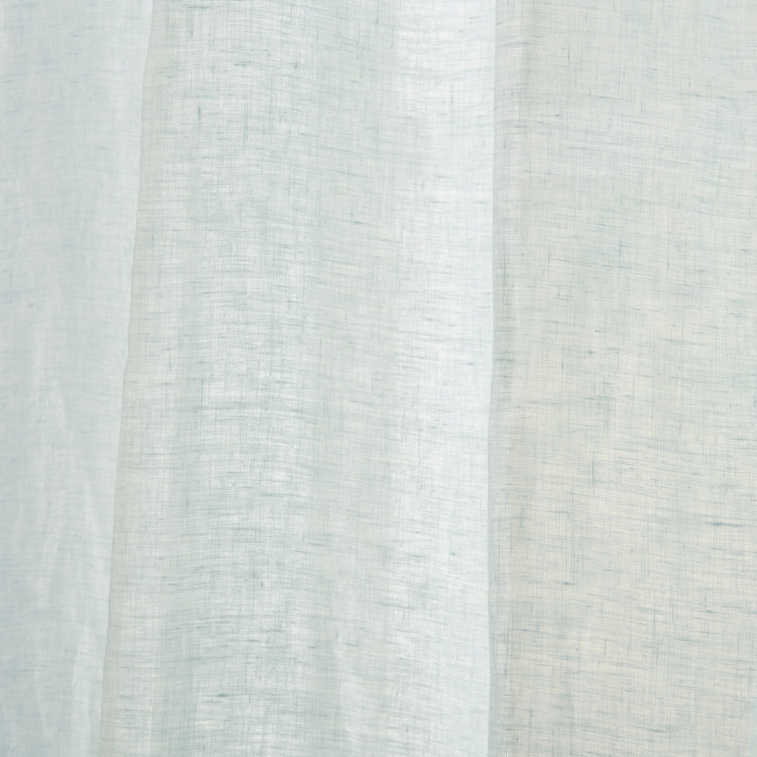 Texture Detail on Pale Blue Linen Drapery