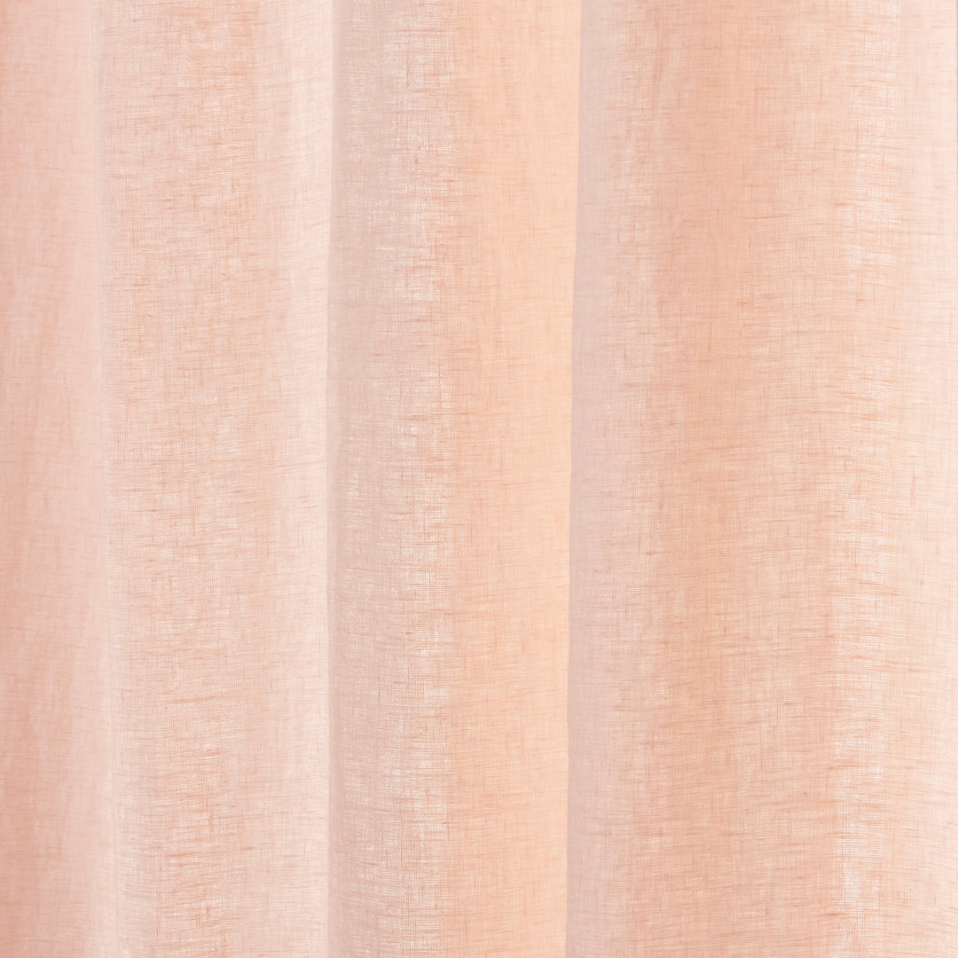 Peach Linen Drapery With Back Tab