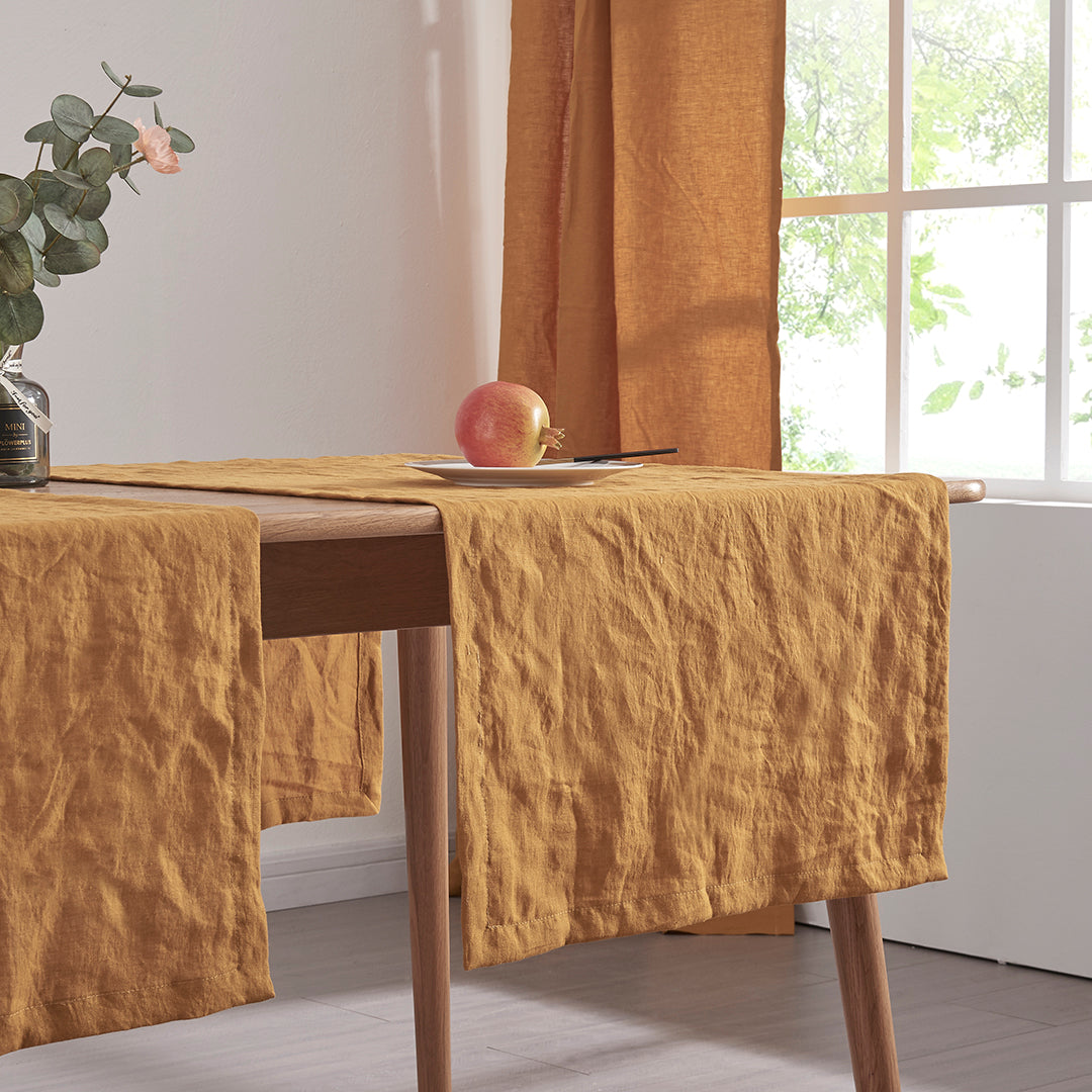 Mustard Yellow Linen Table Runners