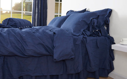 Indigo Blue Linen Bedding