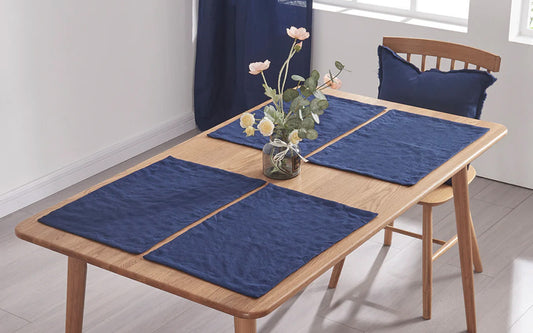 Indigo Blue Linen Placemat Set