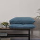 French Blue 100% Linen Pillowcases Euro Housewife Style