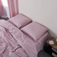 Violet 100% Linen Euro Pillowcases On Bed - linenforce
