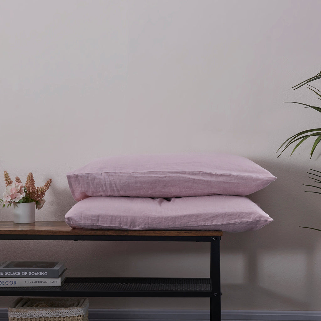 Violet 100% Linen Housewife Pillowcases - linenforce