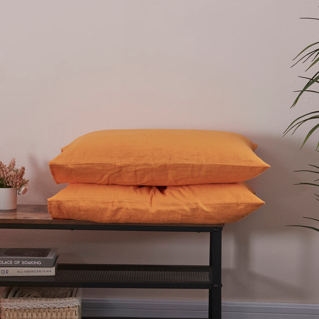 Tangelo 100% Linen Housewife Pillowcases - linenforce