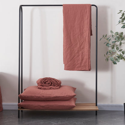 Rust Red Linen Sheet Set and Pillowcases