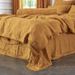 Linen Mustard Yellow Duvet Cover on Bed