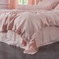 Close Up View Of Peach 100% Linen Duvet Cover with Ties - linenforce