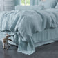 Side View Of 100% Linen Duvet Cover With Ties - linenforce
