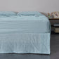 Pale Blue 100% Linen Bedskirt With Slit corner - linenforce