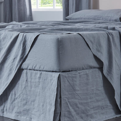 Linen Alloy Gray Fitted Sheet on Bed