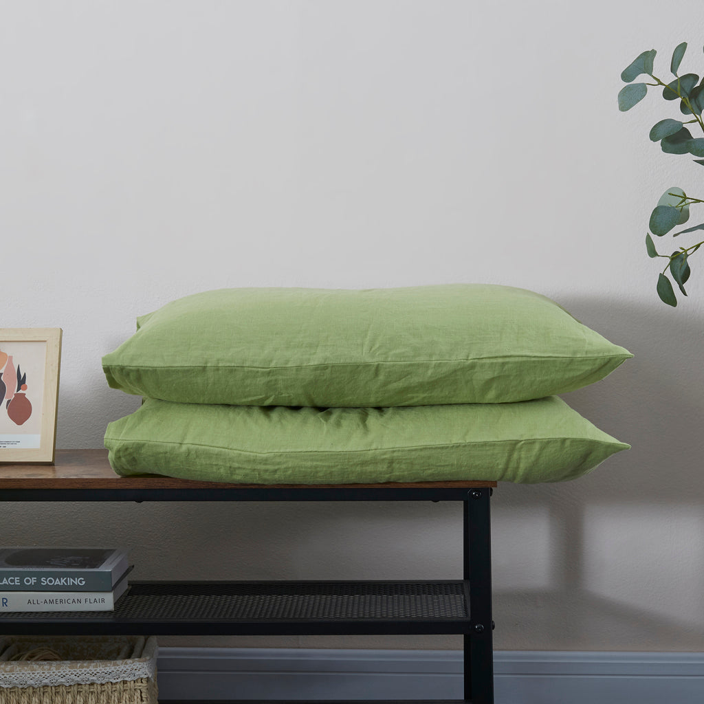 Matcha 100% Linen Housewife Pillowcases - linenforce