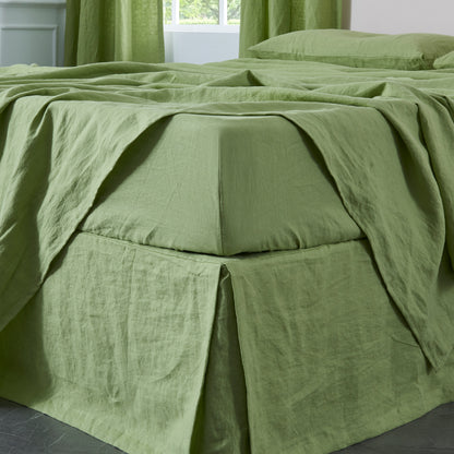 Matcha Green Linen Cooling Fitted Sheet for Better Sleep