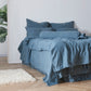 Side View Of French Blue 100% Line Bow Ties Duvet Cover - linenforce