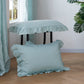 Pale Blue 100% Linen Ruffle Hem Pillowcases - linenforce