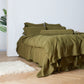Side View Of 100% Linen Duvet Cover With Bow Ties - linenforce