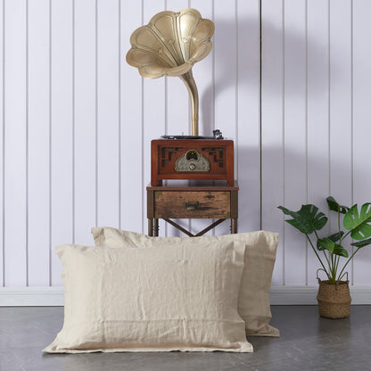 Natural Linen Oxford Hem Pillowcases