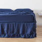 Font View Of Indigo Blue 100% Linen Ruffle Hem Bedskirt - linenforce