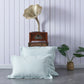 Two Sizes of 100% Linen Pale Blue Pillowcases with Oxford Hem
