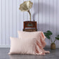 Peach 100% Linen Side Ruffle Pillowcases Two Sizes Together - linenforce