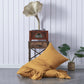 Mustard 100% Linen Side Ruffle Pillowcases On Floor - linenforce