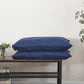 Indigo Blue Linen Pillowcases on Bench