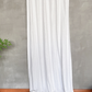Close Look of Optic White 100% Linen Curtain Hanging On - linenforce