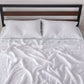 100% Linen Flat Sheet with Embroidered Aqua Edge with Pillow Shams
