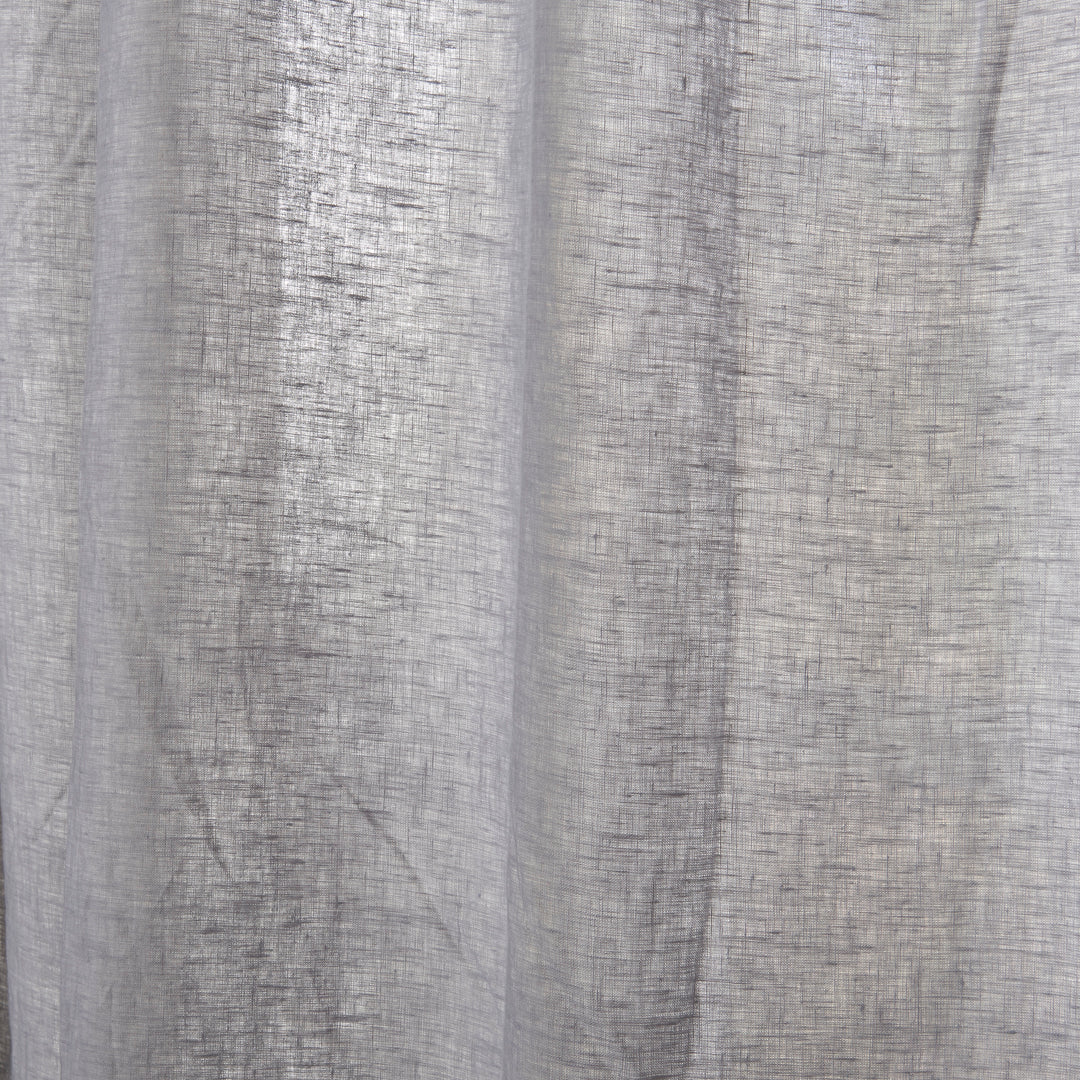 Linen Texture on Alloy Gray Linen Drapery With Tab Top Window Curtains