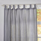 Tab Top on Alloy Gray Linen Drapery