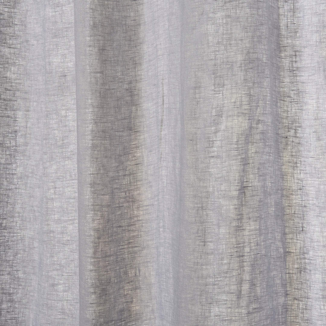 Linen Detail on Alloy Gray Linen Drapery Curtains