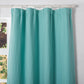 Aqua Green Linen Curtain Hung with Ring Hooks