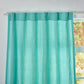Back Tab Detail on Aqua Green Linen Draperies