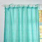 Aqua Green Linen Curtain With Tie Top