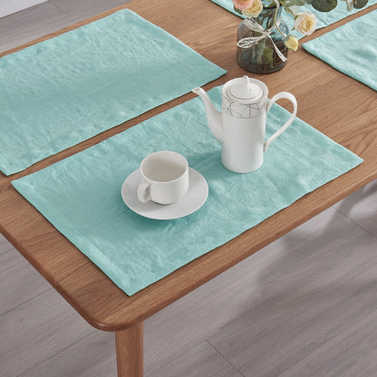 Aqua Green Plain Placemat with Tea Set