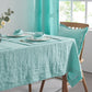 Linen Plain Aqua Green Tablecloth on Dinner Table
