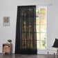 Black Linen Drapery With Rod Pocket on Window