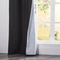 Liner Detail of Blackout Linen Curtains in Black