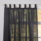 Tab Top of Black Linen Curtain
