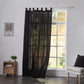 Black Linen Curtain with Tab Top on Window